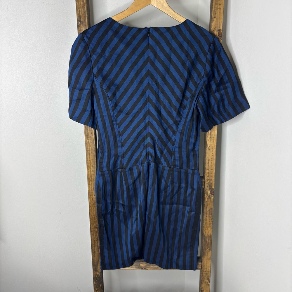 Rebecca Minkoff Blue and Black Striped Mini Dress Size 6 - Picture 7 of 7